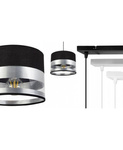 Elegancka Lampa Wisząca ze Srebrzystymi Detalami na Abażurach
