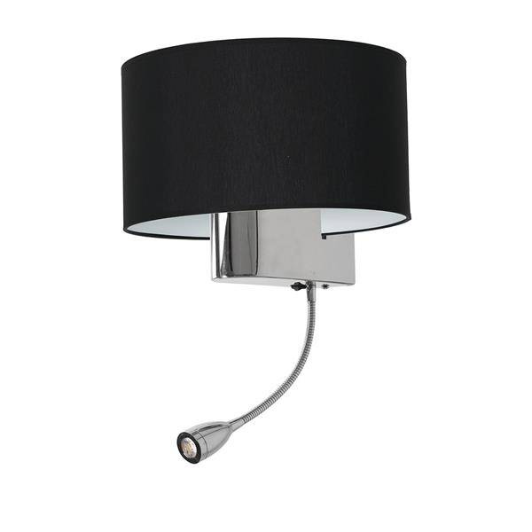 Kinkiet CASINO BLACK/CHROME 1xE27 + 1W LED ML6378