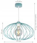 Lampa sufitowa do pokoju dziewczynki miętowa Druciak Owal 1