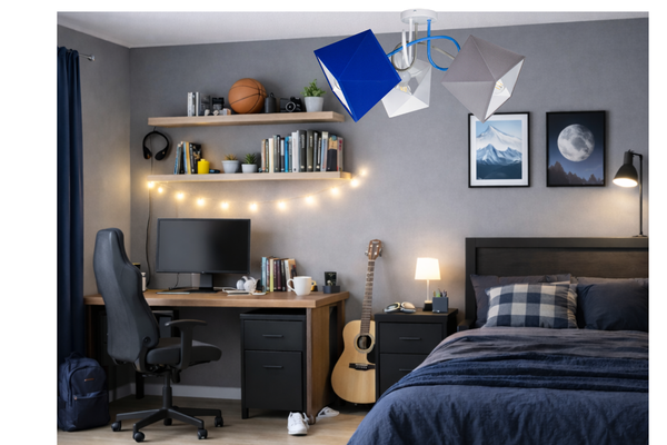 Lampa sufitowa do pokoju dziecka kolorowe abażury Zakręcony Diamencik 3xE27 Led 