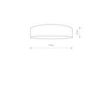 Lampa sufitowa plafon z abażurem TURDA III biały/srebrny śr. 50cm