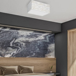 Kwadratowy plafon do salonu SENSO Black/Gold 50 cm 3xE27 | czarny złoty