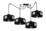 Lampa sufitowa do pokoju piłkarza czarna 3-punktowa pająk Mundial 3xE27 Led