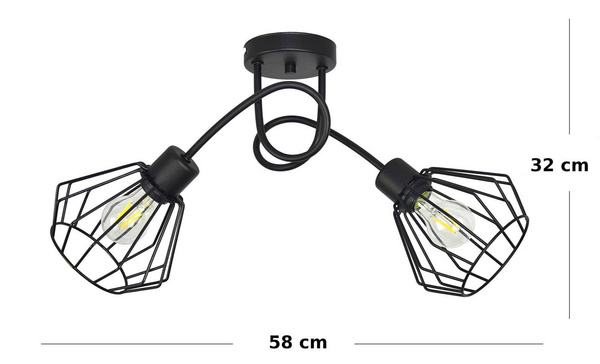 ARTEMIDA ŻYRANDOL EDISON 2P CZARNY