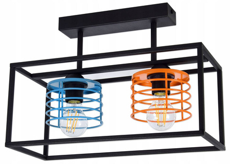 Lampa sufitowa do nowoczesnego pokoju dziecięcego Edison Koszyk 2 Loft