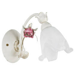 Stylowy kinkiet vintage kwiat RÓŻA E14 wys. 18cm | biały