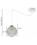 Nowoczesna Lampa Loft w Kolorach Bieli i Srebra CRYSTAL SPIDER