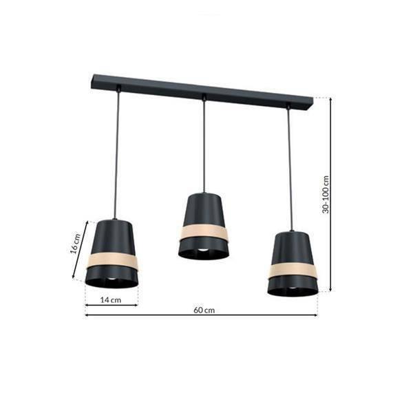 Nowoczesna lampa wisząca listwa VENEZIA BLACK 3xE27 MLP5451