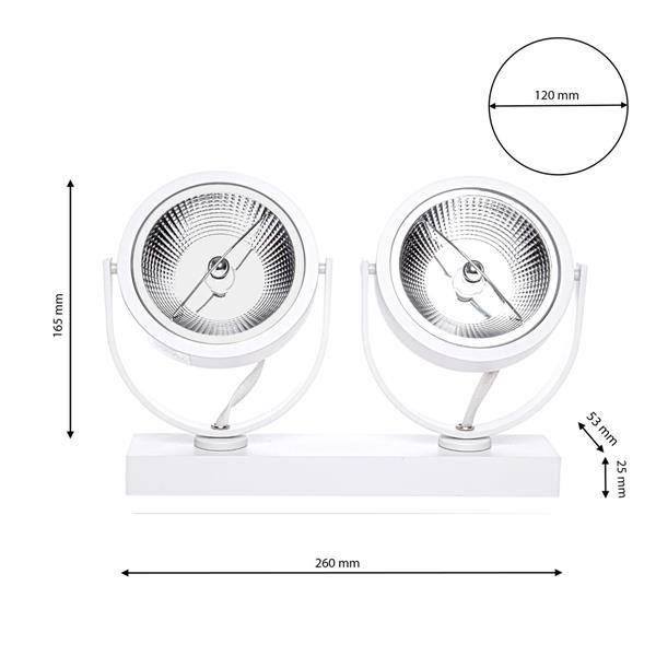 Oprawa natynkowa LUGAR WHITE 2xAR111 GU10 ML5705