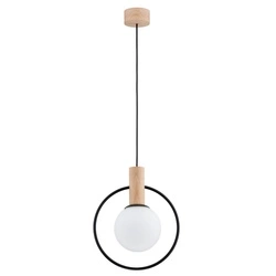 Lampa wisząca ALFA LABO GLASS DREWNIANA 1xE14 28cm | 61137