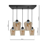 Nowoczesna lampa wisząca prostokąt SANTIAGO AMBER MLP6617