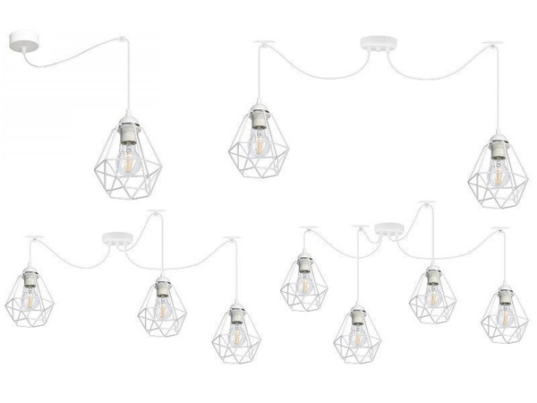 Nowoczesna czarna lampa wisząca pająk druciak mały Diamond 3