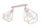 Lampa sufitowa do pokoju dziewczynki różowa pastelowa druciak w stylu loft Carmen 2xE27
