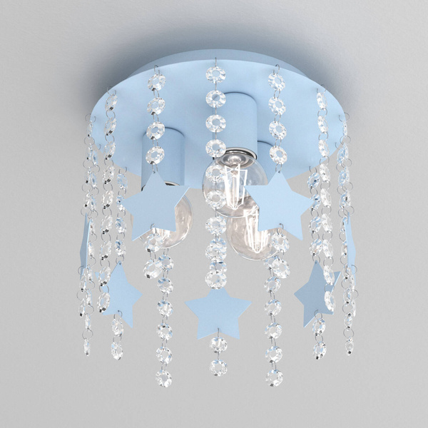 Lampa do pokoju dziecięcego niebieska Gwiazdki Kryształ 3