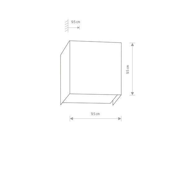 Kinkiet CUBE silver 9cm