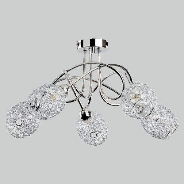 Lampa sufitowa nowoczesna druciana żyrandol VERA V chrom śr. 54cm