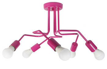 Lampa sufitowa do pokoju dziewczynki różowa Vanessa 5xE27 Loft