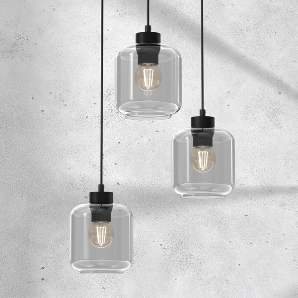 Lampa wisząca SOMBRA SMOKED, MLP8375, czarny/dymiony, 3x60W E27