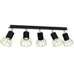Lampa sufitowa DANTE, MLP7247, czarny/złoty, 5x8W LED GU10