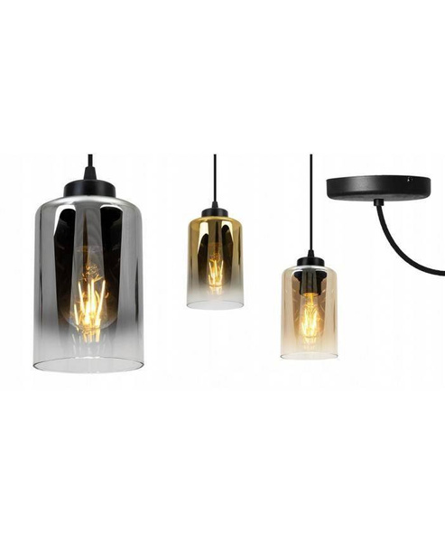 Nowoczesna Regulowana Lampa ze Szklanym Kloszem Loftowa