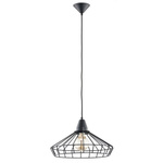 Druciana lampa kratka WART BLACK czarna śr. 40cm