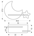 Kinkiet LED 5W dla dziecka żółty księżyc gwiazdka Moon Candellux 21-76731