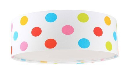 Plafon do pokoju dziecka biały w kolorowe grochy średnica 40cm