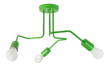 Lampa sufitowa do pokoju dziecka zielona 3-punktowa w stylu loft Vanessa 3xE27