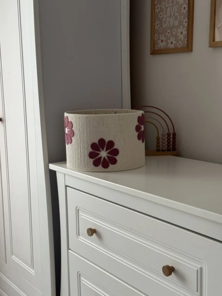 Lampa wisząca do pokoju dziewczynki w stylu boho Kwiaty średnica 35 cm Led 