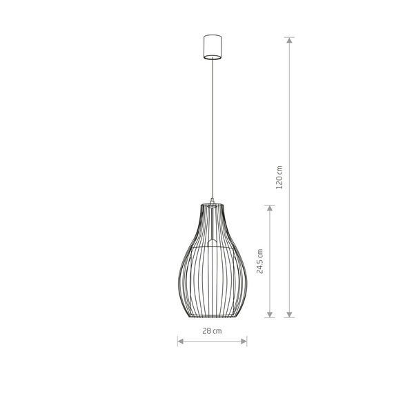 Lampa wisząca CAMILLA black 120cm