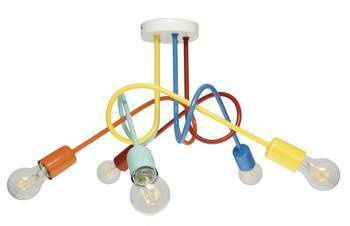 Lampa sufitowa do pokoju dziecka kolorowa w stylu loft Mondo 1001/5MX4