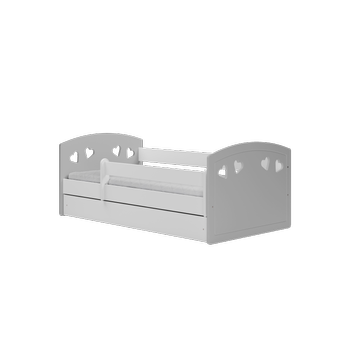 Kocot Kids Łóżko Julia 160x80 biało-szare z materacem pianka/kokos bez szuflady