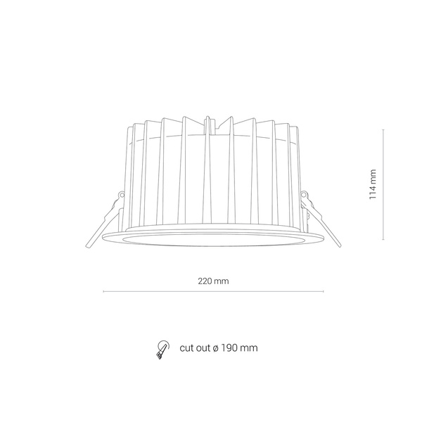 Downlight lampa sufitowa wpuszczana KEA 40W LED 3000K | biała
