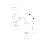 Kinkiet na giętkim ramieniu EYE FLEX WHITE biały