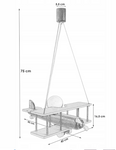 Lampa samolot drewniany do pokoju dziecka duży biało-niebieski 
