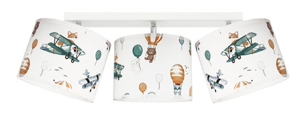 Lampa sufitowa do pokoju dziecka potrójna Samolot 3xE27