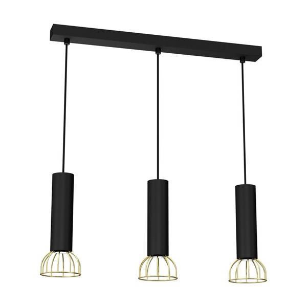 Lampa wisząca DANTE, MLP7249, czarny/złoty, 3x8W LED GU10