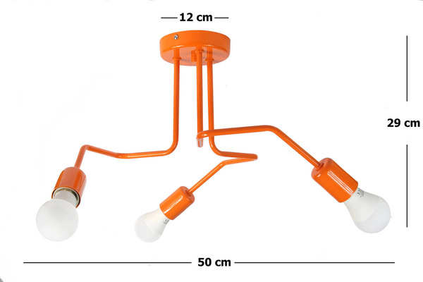 Lampa sufitowa do pokoju dziecka pomarańczowa 3-punktowa Vanessa 3 Led