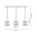 Lampa wisząca CRISTAL, MLP8361, czarny/transparentny/złoty, 3x60 E27