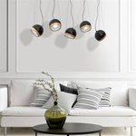 Lampa wisząca nowoczesna zwis kula OVAL V czarny szer. 120cm
