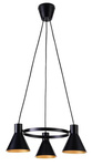 Lampa wisząca czarno-złota matowa sufitowa 3x40W More Candellux 33-71156