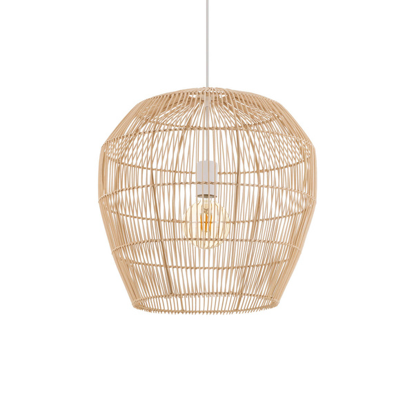 Lampa wisząca HAITI S śr. 43cm E27 | naturalne drewno/biały