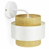 Kinkiet w stylu boho rattanowy biały