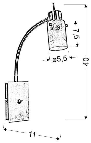 Lampa ścienna kinkiet na wysięgniku 1X40W G9 Nikiel mat FROZEN 91-22493
