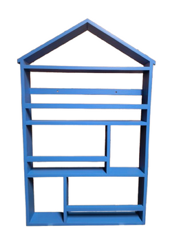 Regał do pokoju dziecka półka drewniana domek niebieska