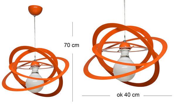 Lampa sufitowa do pokoju dziecięco pomarańczowa Sferis 1XE27