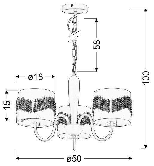 Lampa wisząca biała z koralikami Antonio 33-22998
