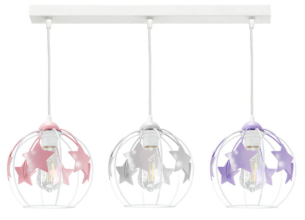 Lampa sufitowa do pokoju dziecięcego kolorowa Gwiazdki Kule 2xE27