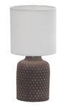 Lampa gabinetowa/stołowa/nocna INER 41-79862 ceramiczna brązowa/abażur biały 1x40W E14