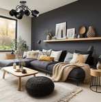 Lampa sufitowa do pokoju młodzieżowego czarna Zakręcony Kubeczek 4xE27 Led 